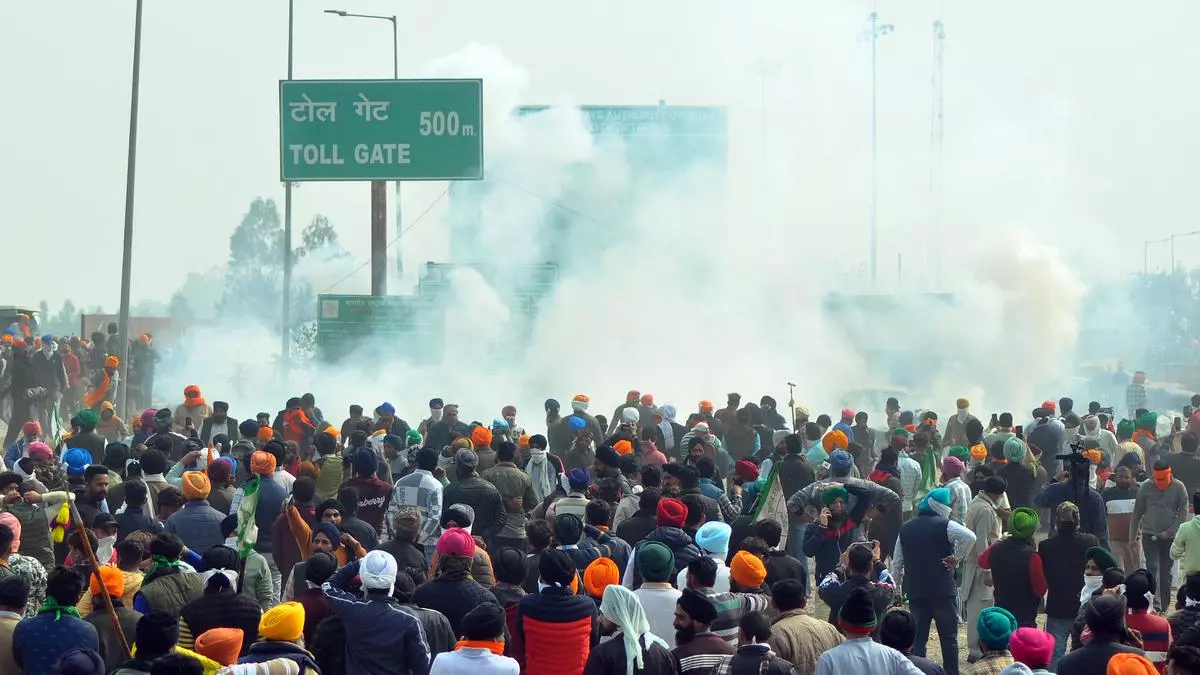 Haryana police tries to prevent farmers’ march to Delhi from Punjab, uses tear gas shells