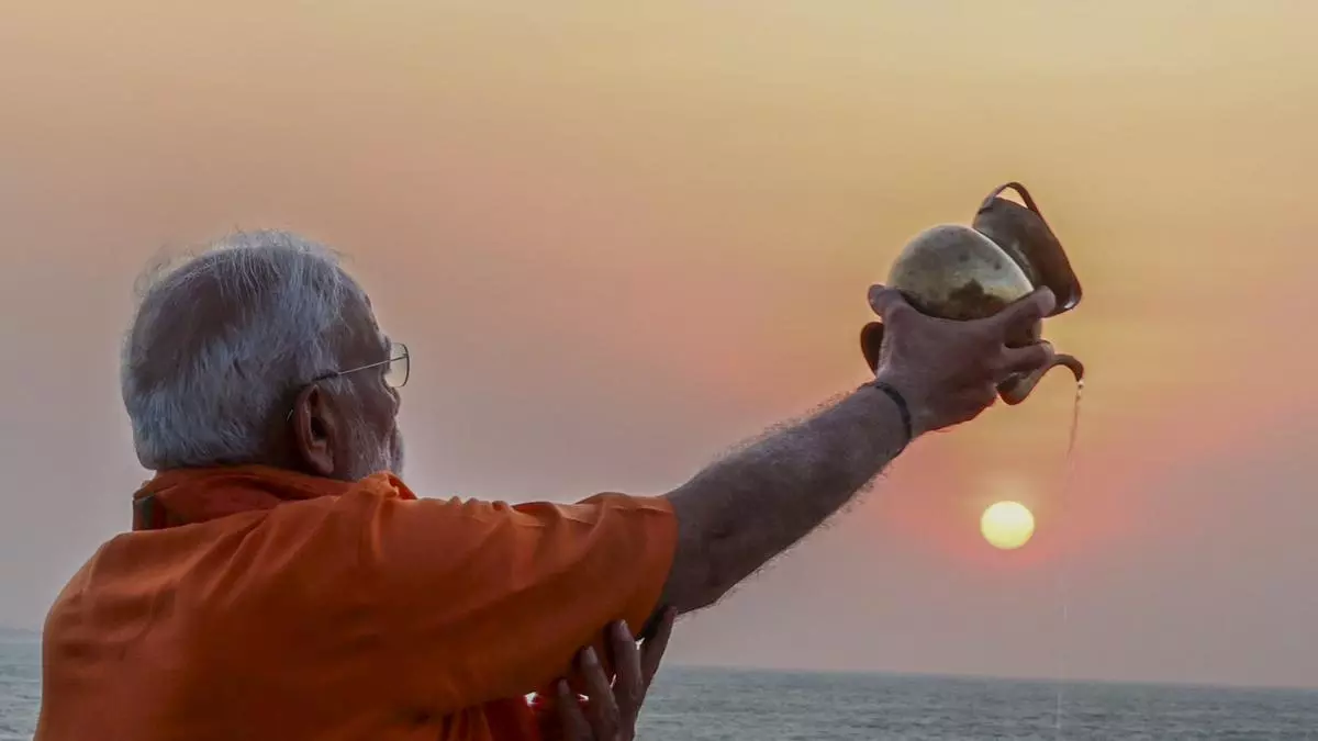 PM Modi engages in spiritual practice and meditation at Kanyakumari